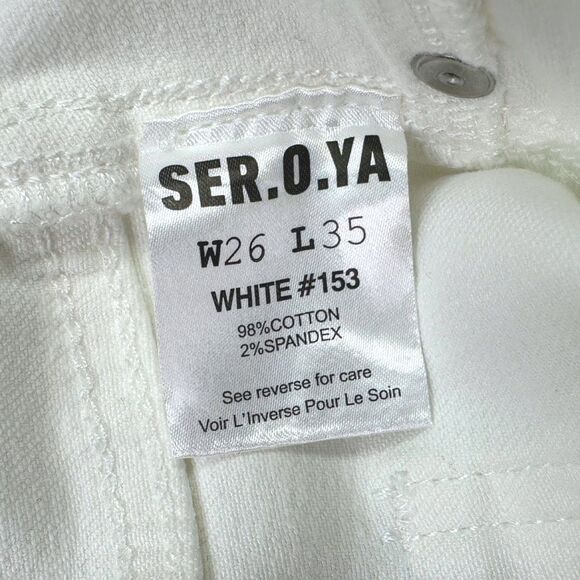 SER.O.YA Olivia Mid-Rise Flare Jeans - Size W26 L35 - White #153 - Picture 9 of 9